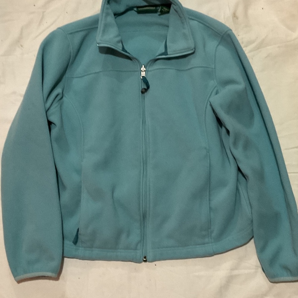 Women's Blue Fleece LL Bean full zip jacket size medium regular